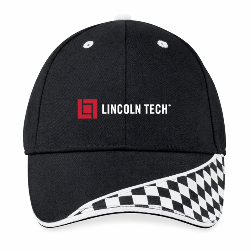 LINCOLN TECH Merrimack Hat Co.™ Checkered Flag Race Hat - Black/White