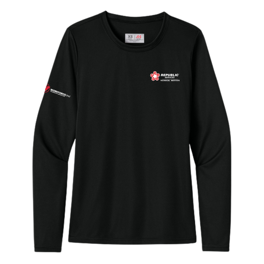 REPUBLIC SERVICES WORKFORCE A4 Women’s Cooling Performance Long Sleeve Tee - Black