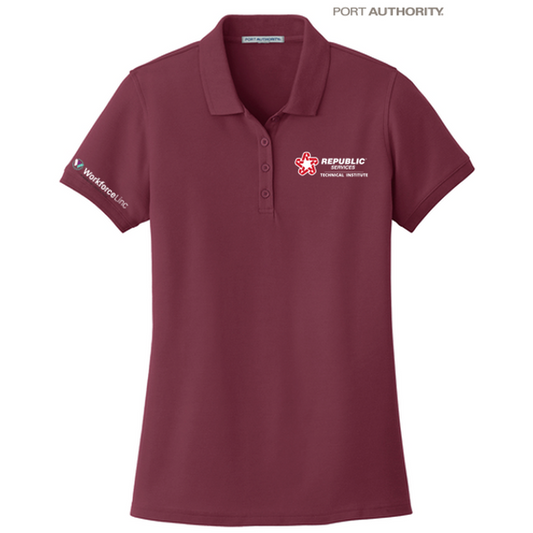 REPUBLIC SERVICES WORKFORCE Port Authority® Women's Core Classic Pique Polo - Burgundy