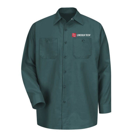 LINCOLN TECH Red Kap Industrial Solid Long Sleeve Work Shirt - Spruce
