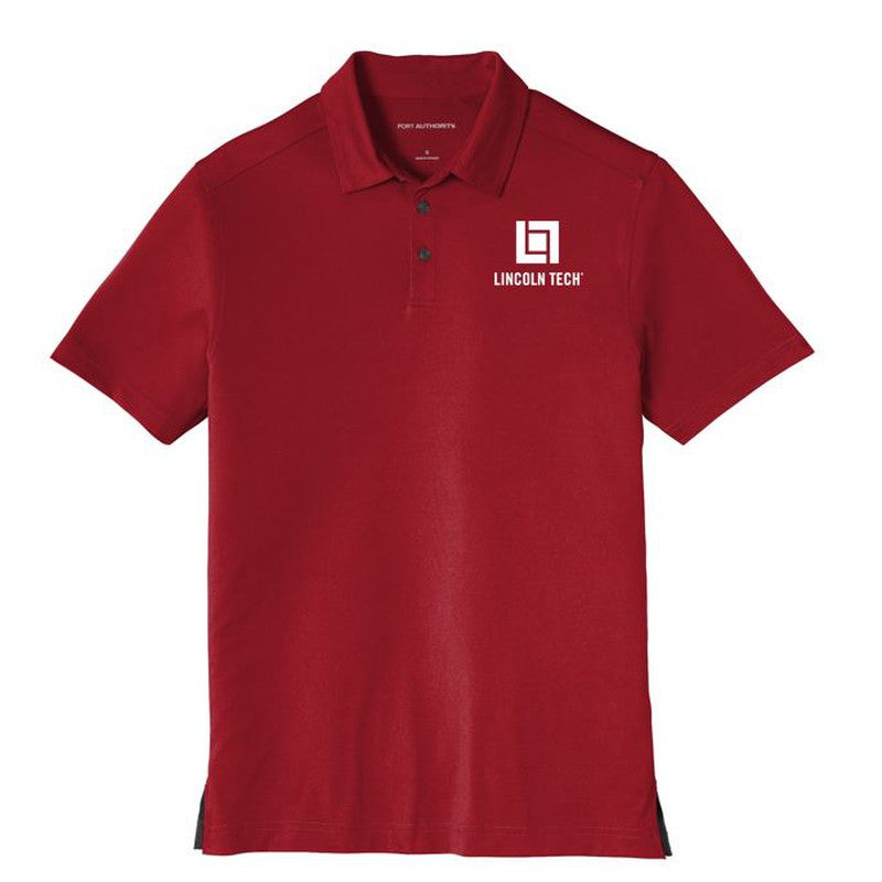 LINCOLN TECH MEN'S City Stretch Polo - GARNET